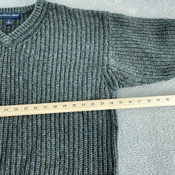 Northern Isles XL V-Neck Ribbed Knit Sweater Ramie & Cotton Blend 5812 - Picture 5 of 8